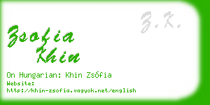 zsofia khin business card
